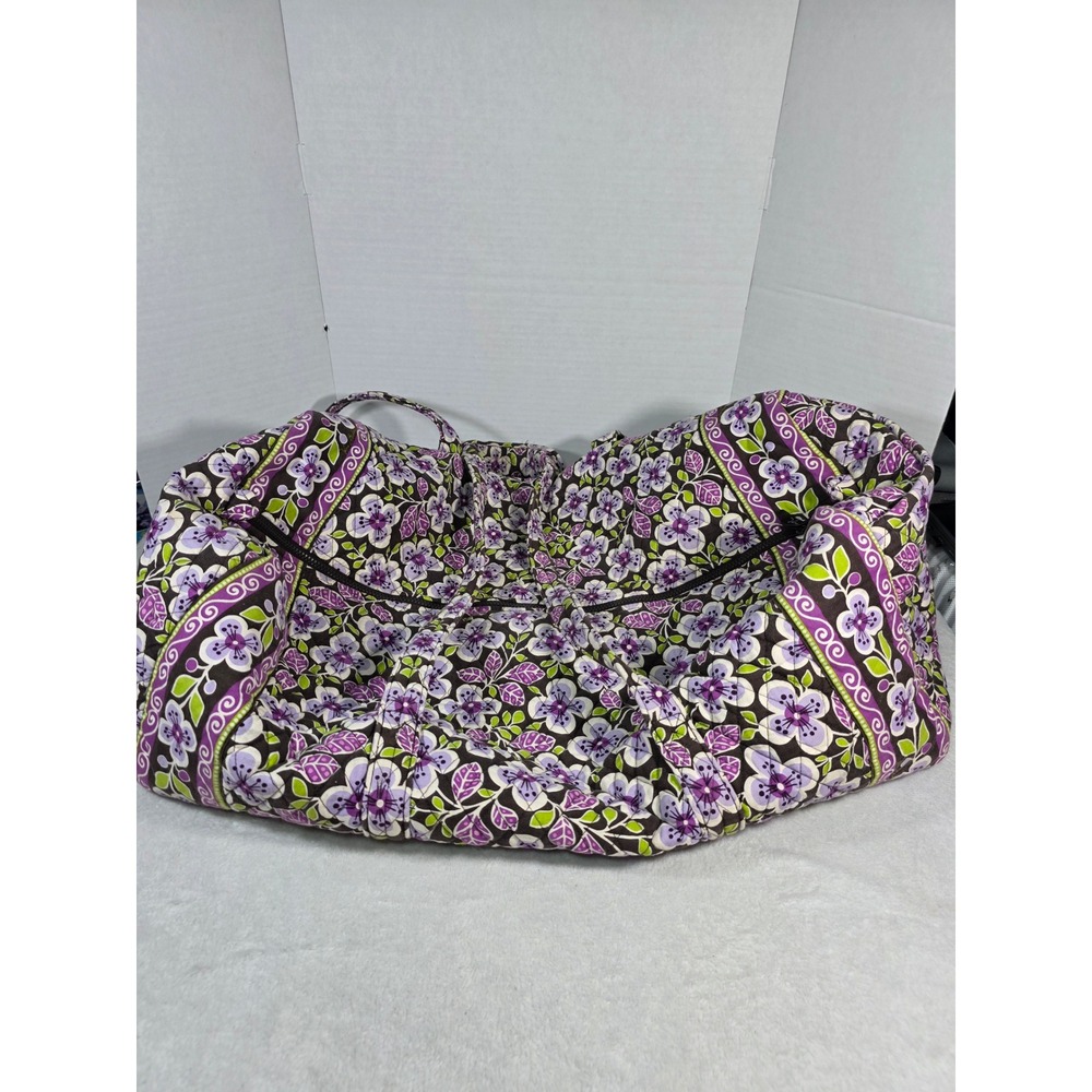 Vera Bradley Extra Large Duffel Bag Plum Petals Retired Floral Quilted Travel